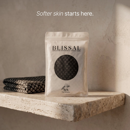 Blissal Exfoliating Antibacterial Shower Towel - Visual Uplift Project TEST